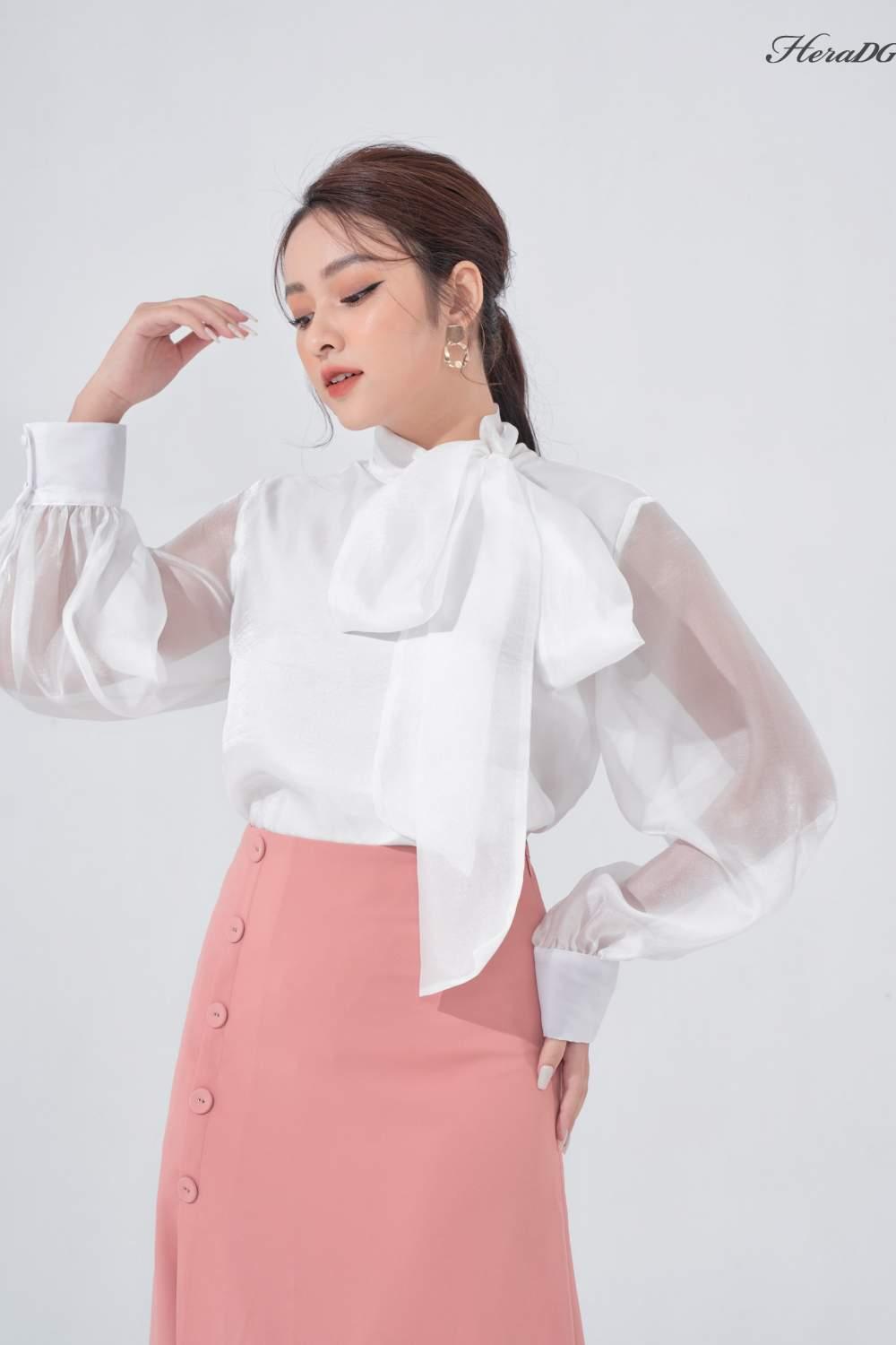 Áo sơ mi cổ nơ