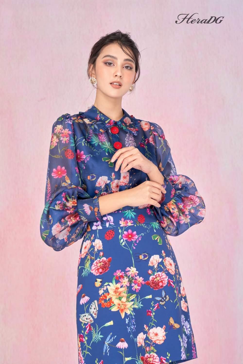 Áo sơ mi cổ sen