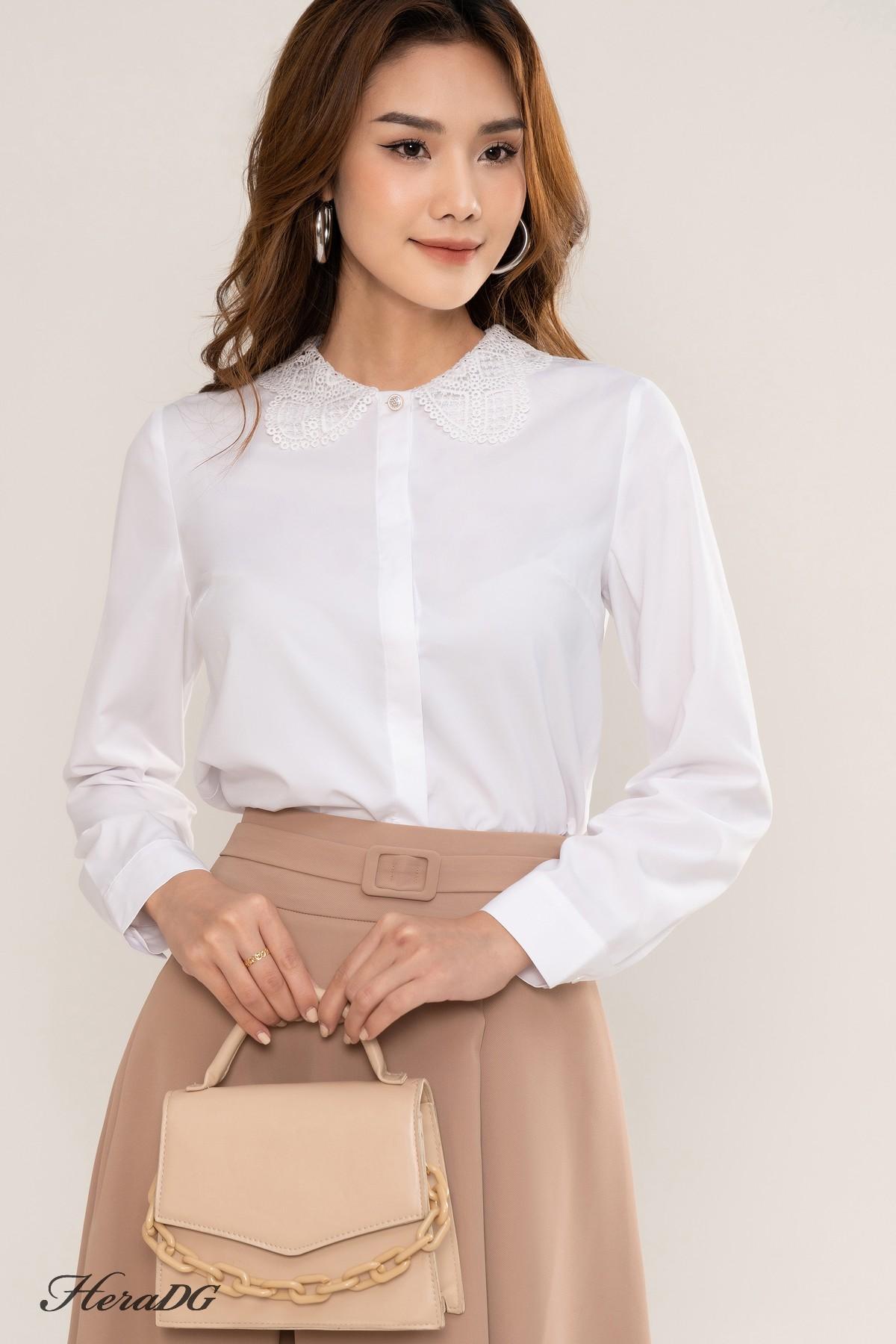 Áo sơ mi cổ ren