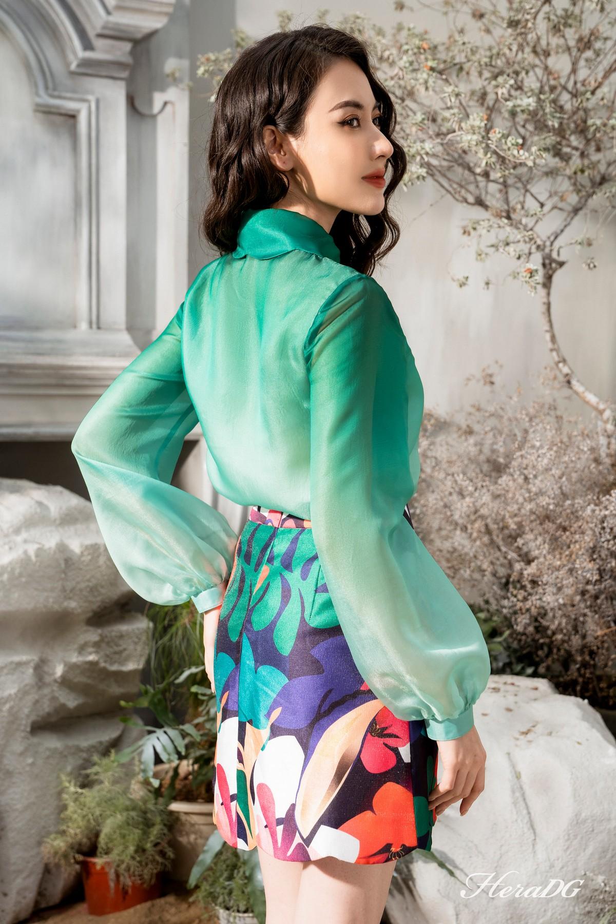 Áo sơ mi cổ vòng
