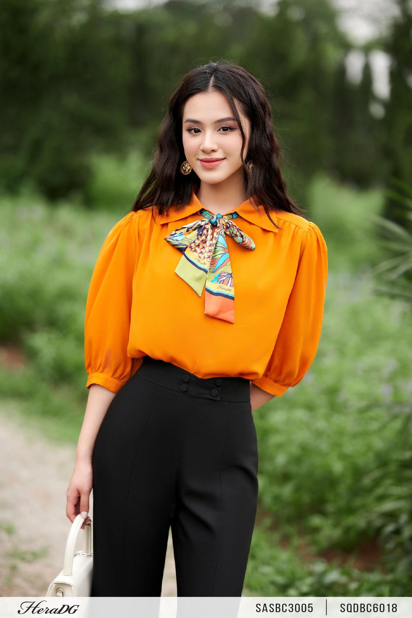 Áo kiểu tay lỡ, thắt nơ