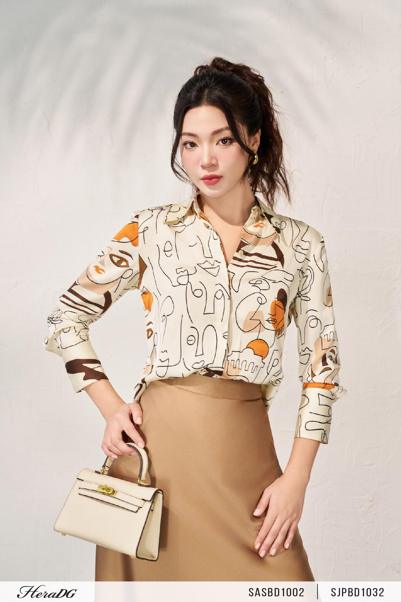 Áo sơ mi lụa dài tay