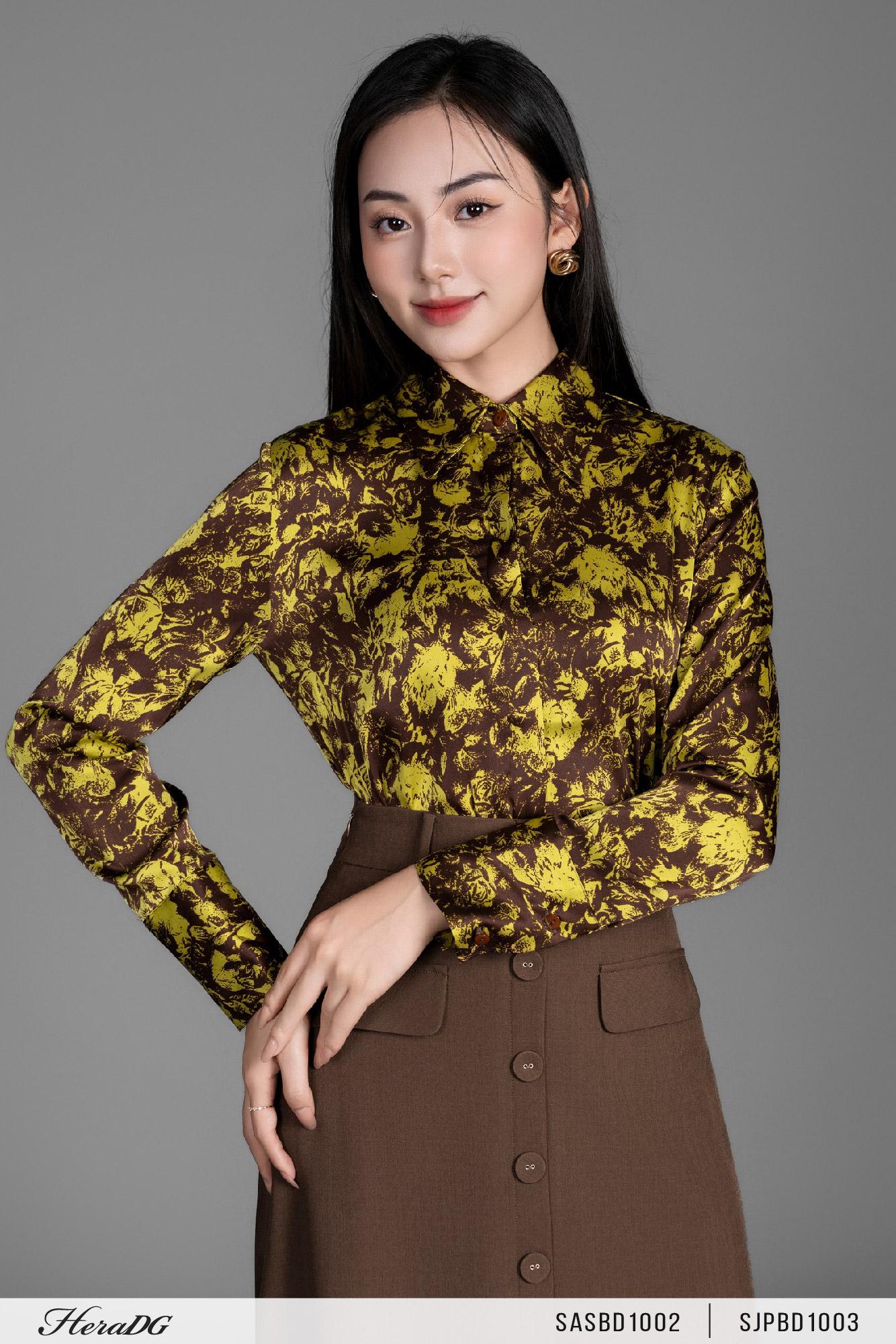 Áo sơ mi lụa dài tay