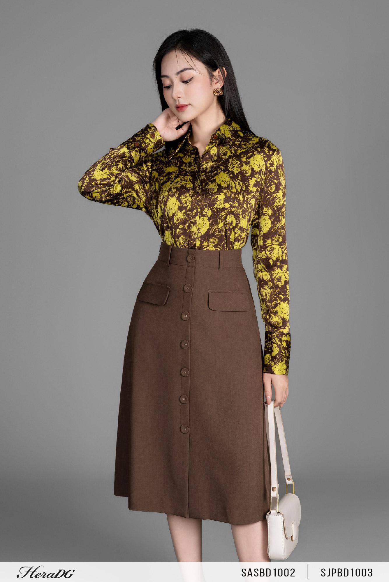 Áo sơ mi lụa dài tay