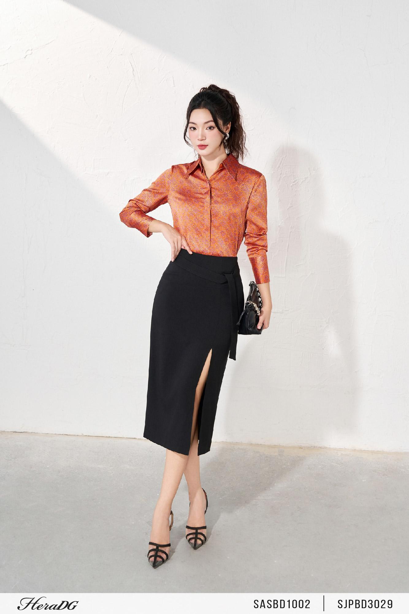 Áo sơ mi lụa dài tay