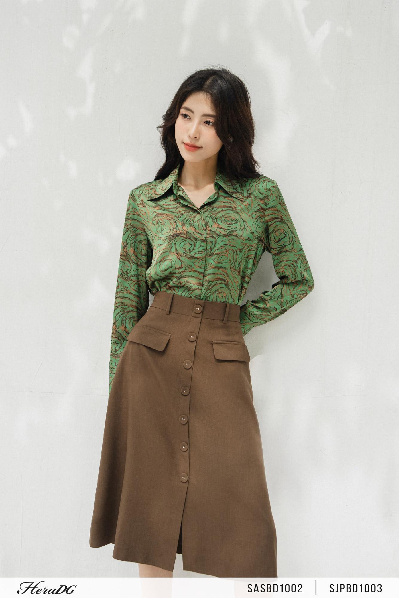 Áo sơ mi lụa dài tay