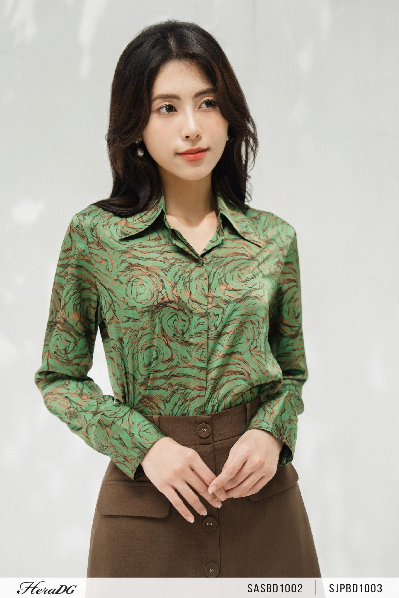 Áo sơ mi lụa dài tay