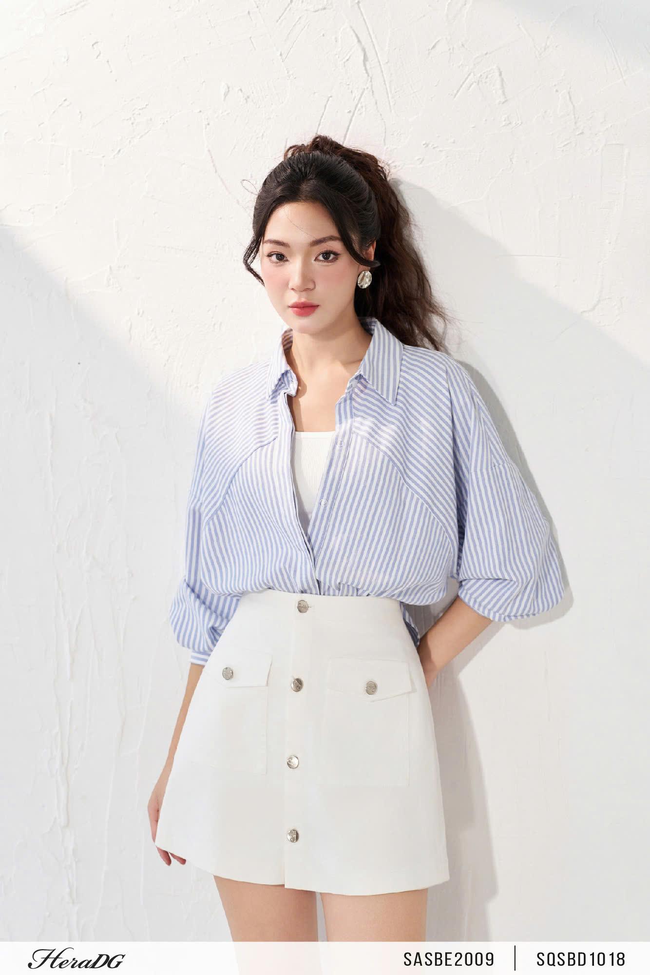 Áo sơ mi poplin kẻ