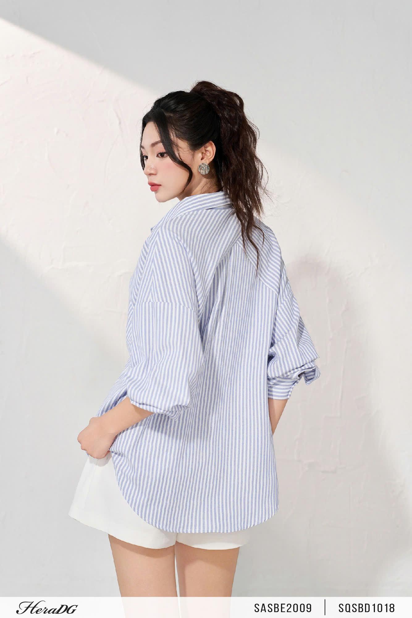 Áo sơ mi poplin kẻ