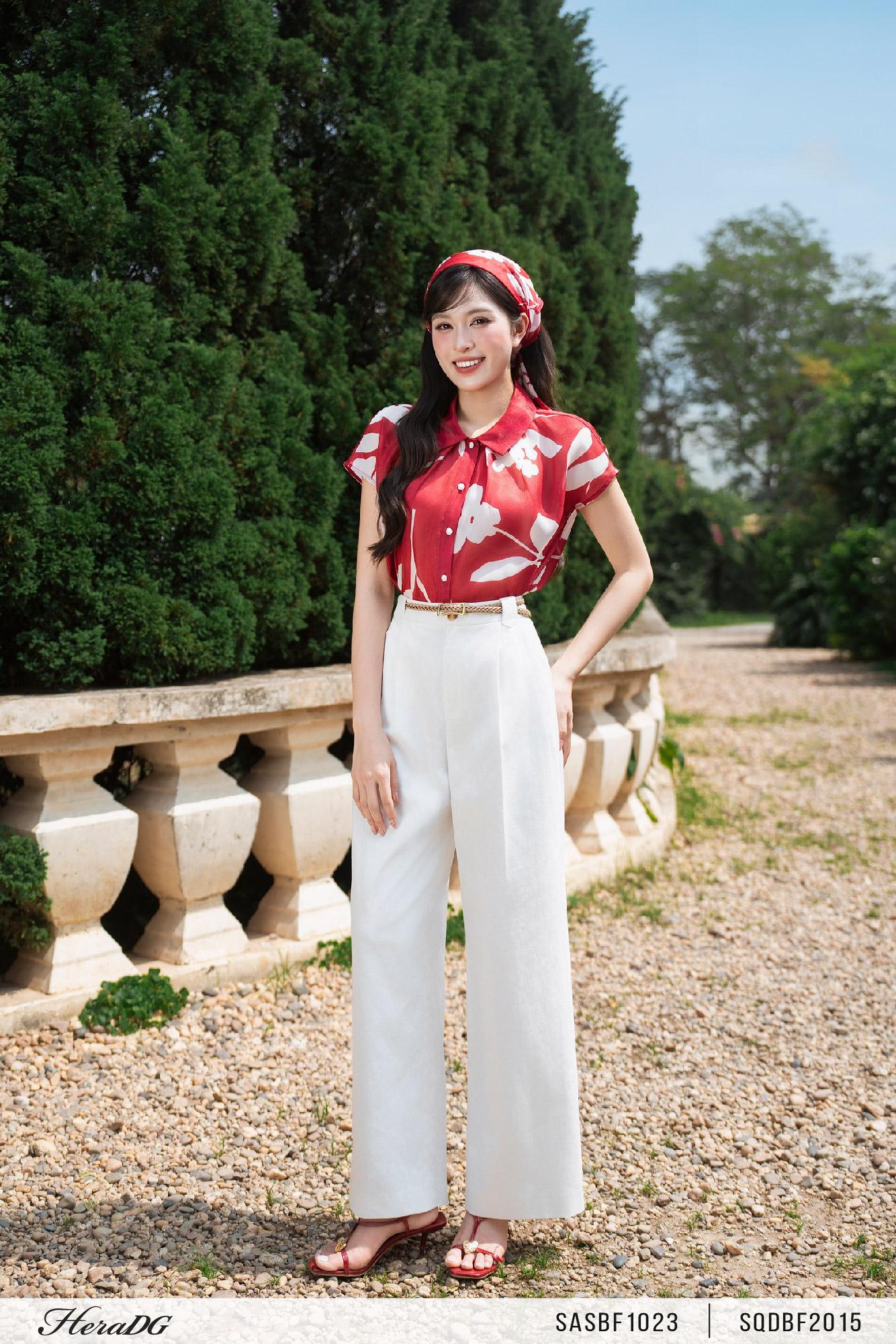 Áo sơ mi họa tiết tay liền