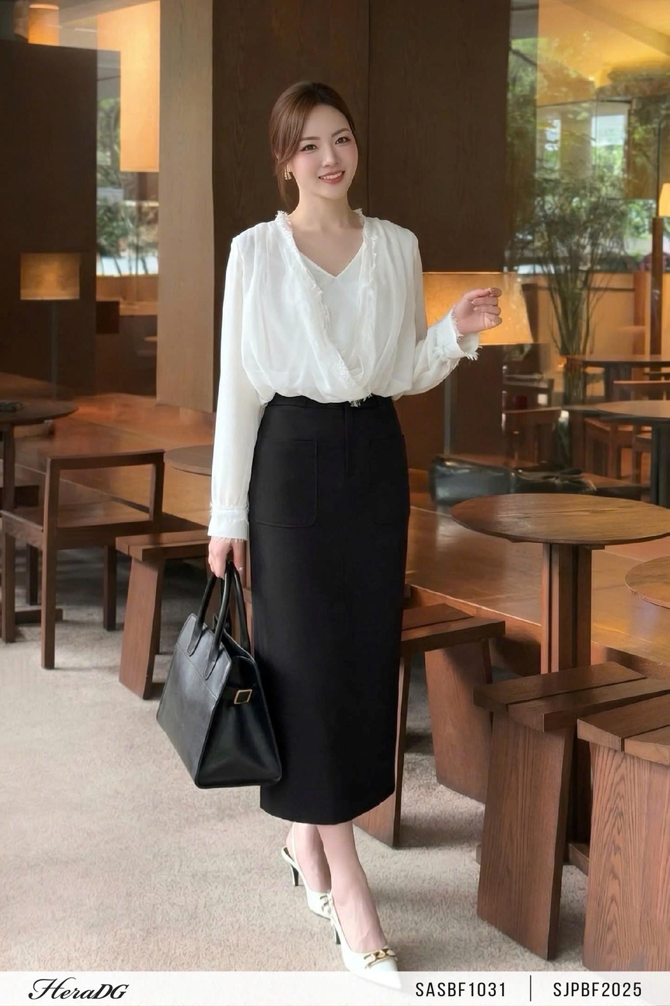 Áo tơ giật lót phối ren