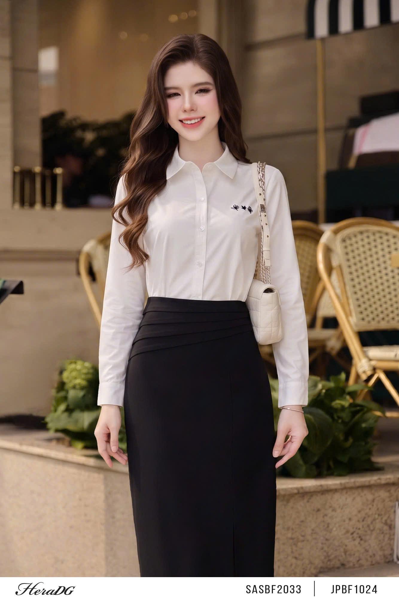 Áo sơ mi thêu mộc lan