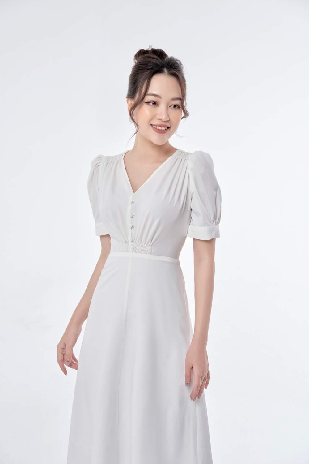 Đầm xòe nhún eo