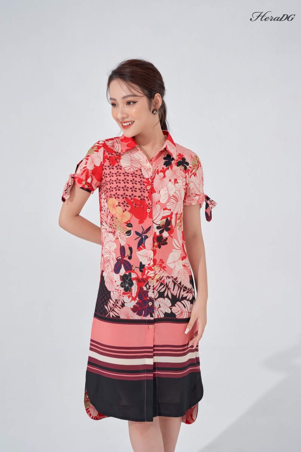 Đầm sơ mi cổ đức