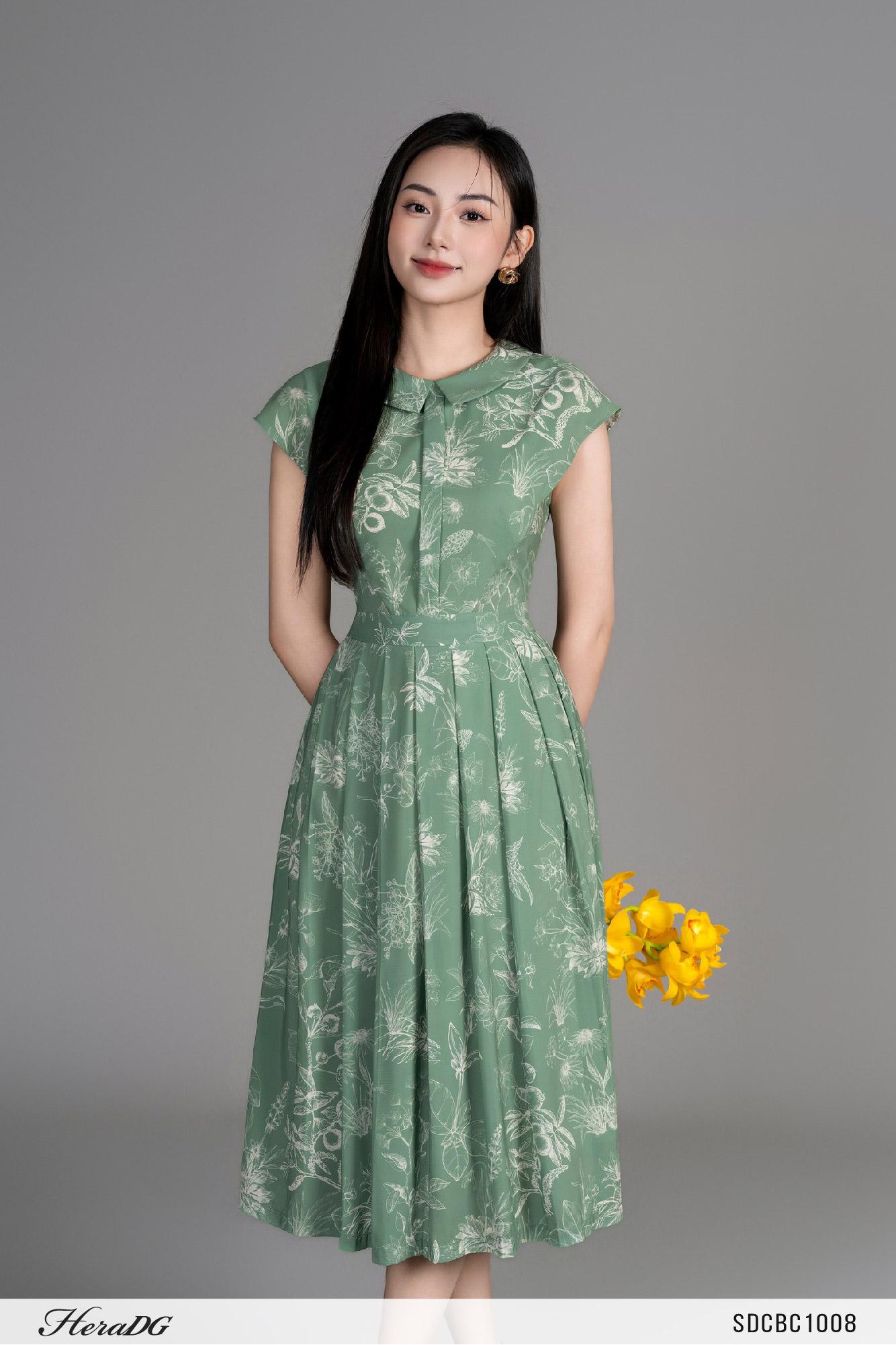 Đầm xoè tay chờm