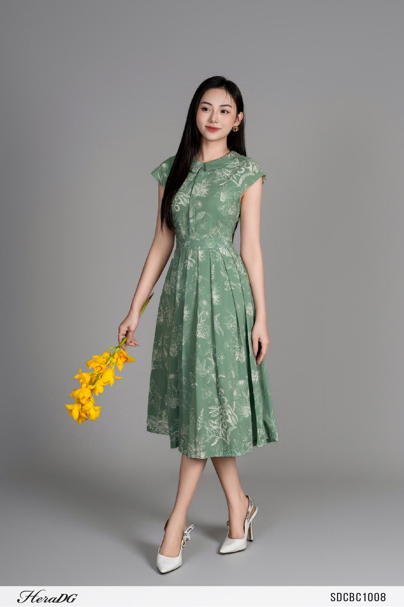 Đầm xoè tay chờm