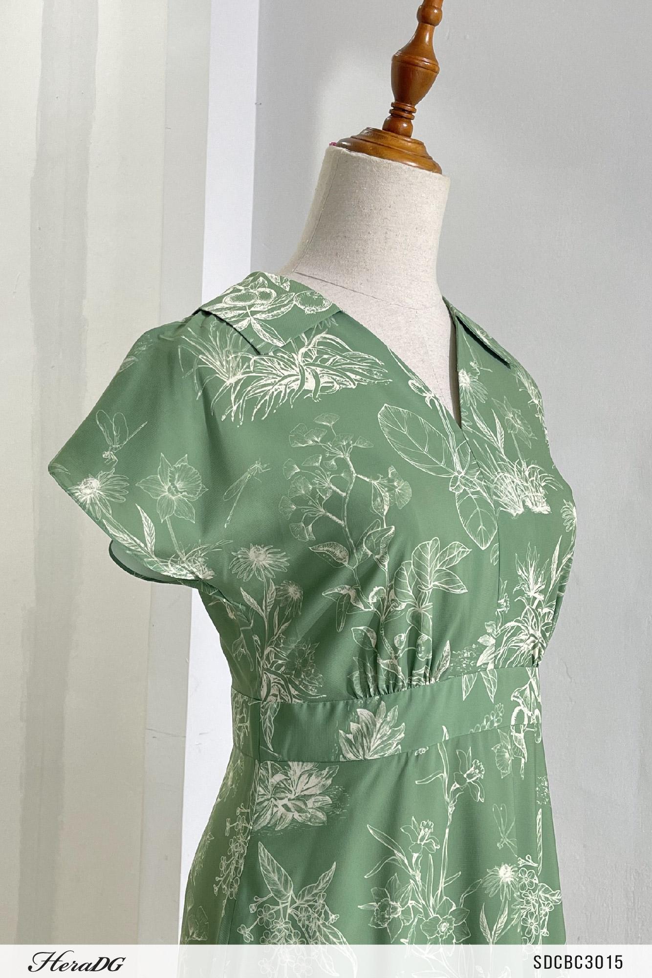 Đầm xoè vai chờm
