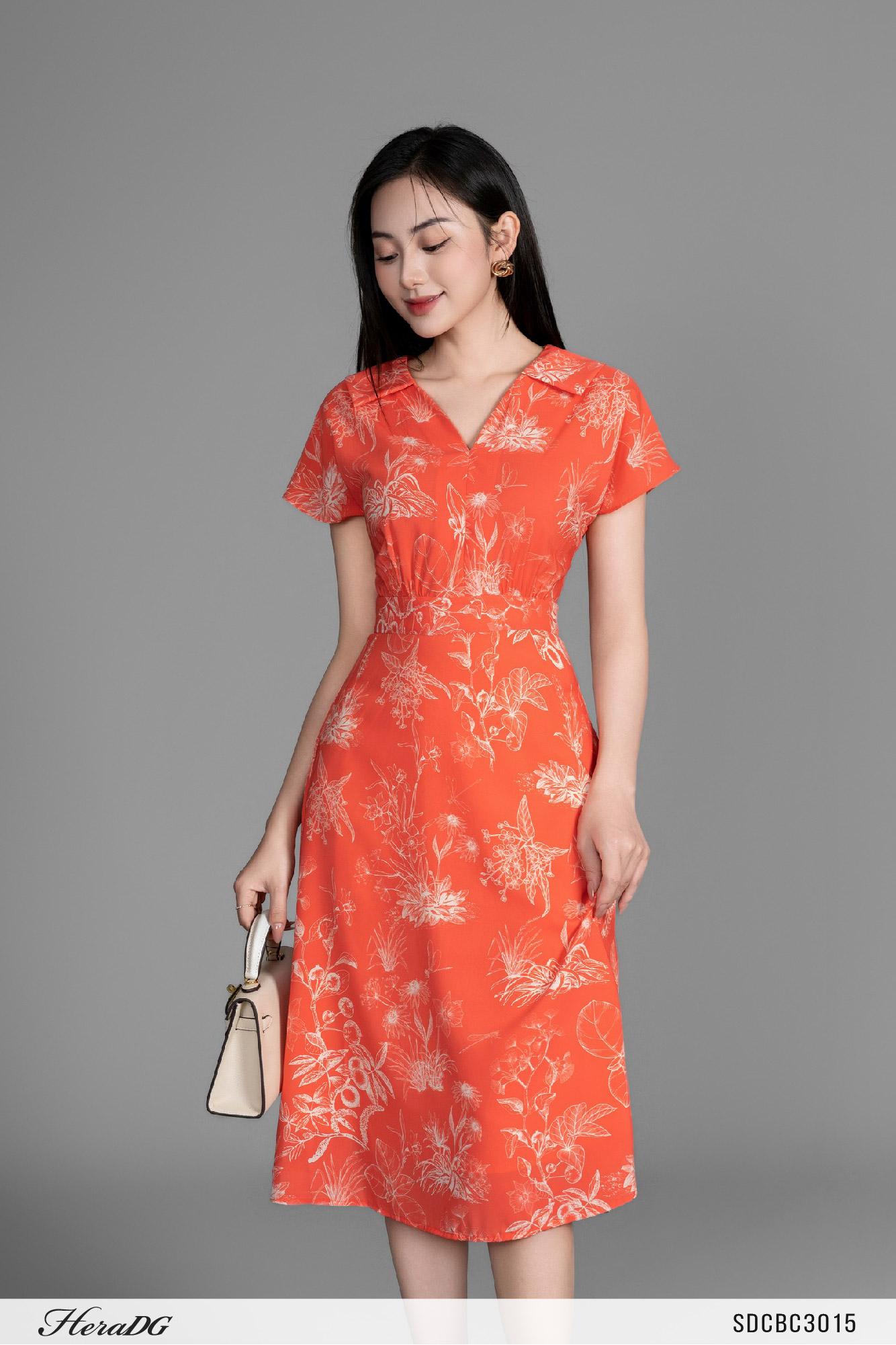 Đầm xoè vai chờm