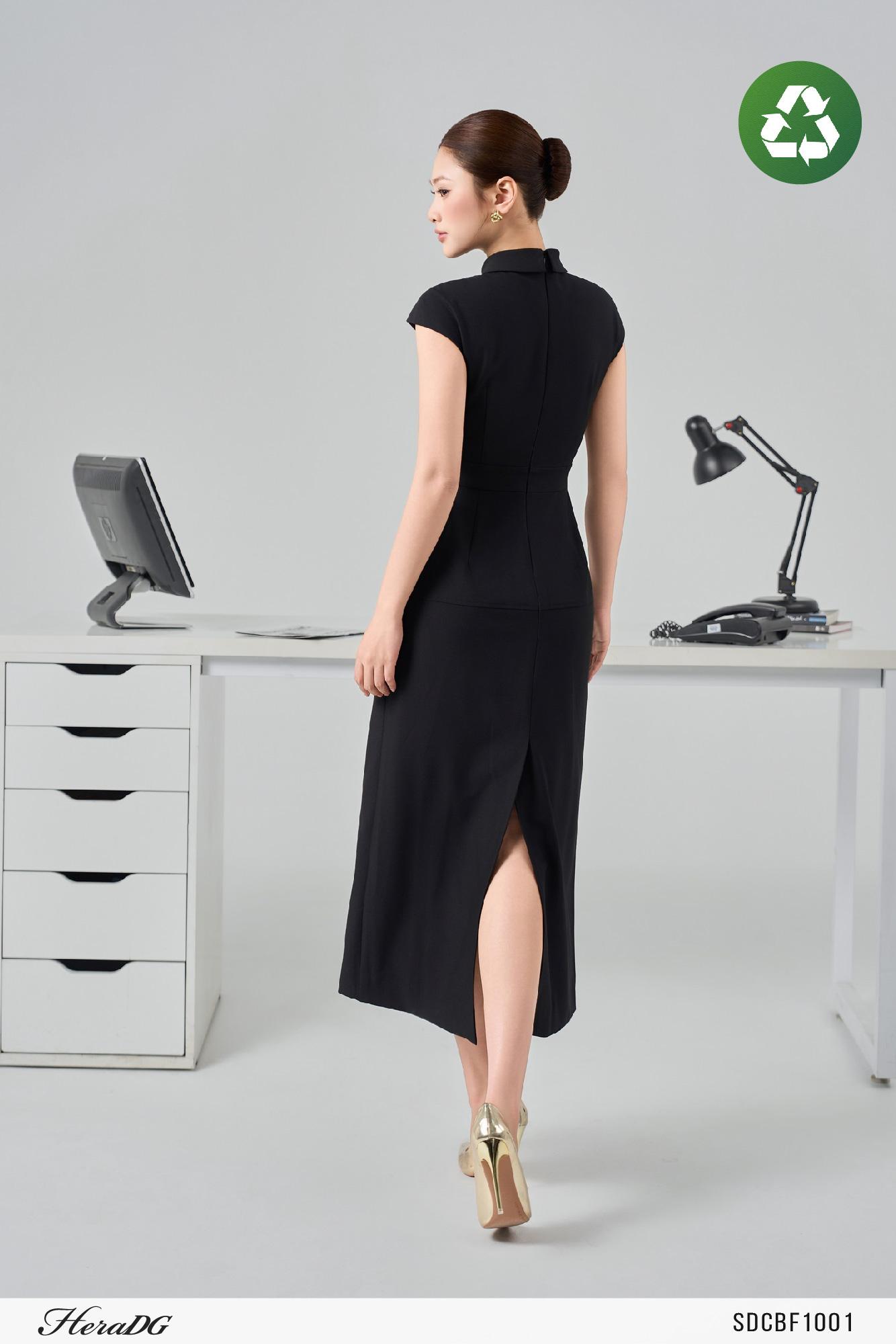 Đầm giả set cổ thắt vạt