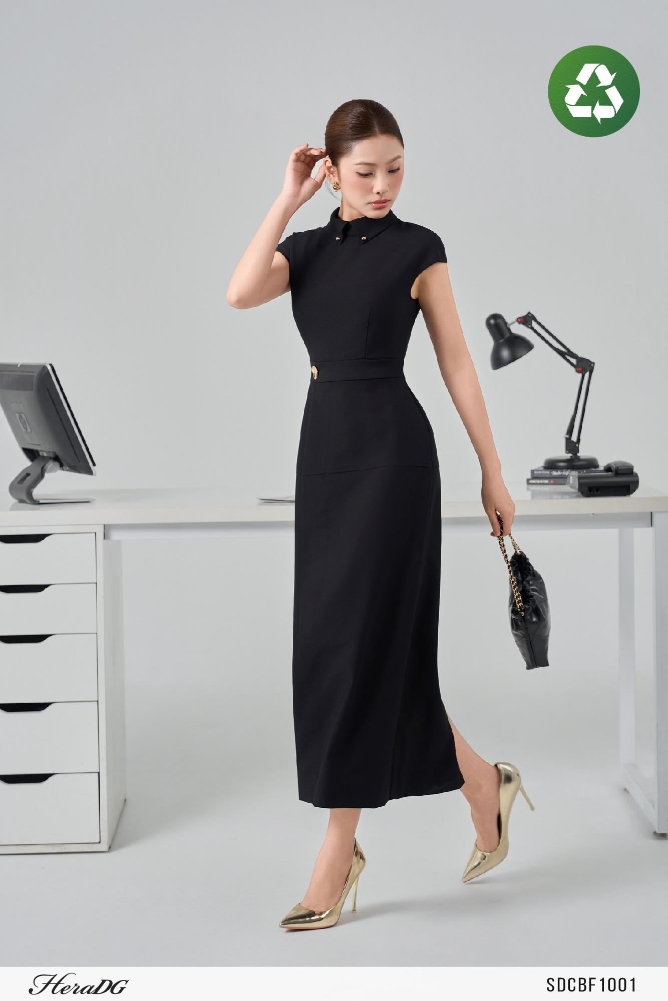 Đầm giả set cổ thắt vạt