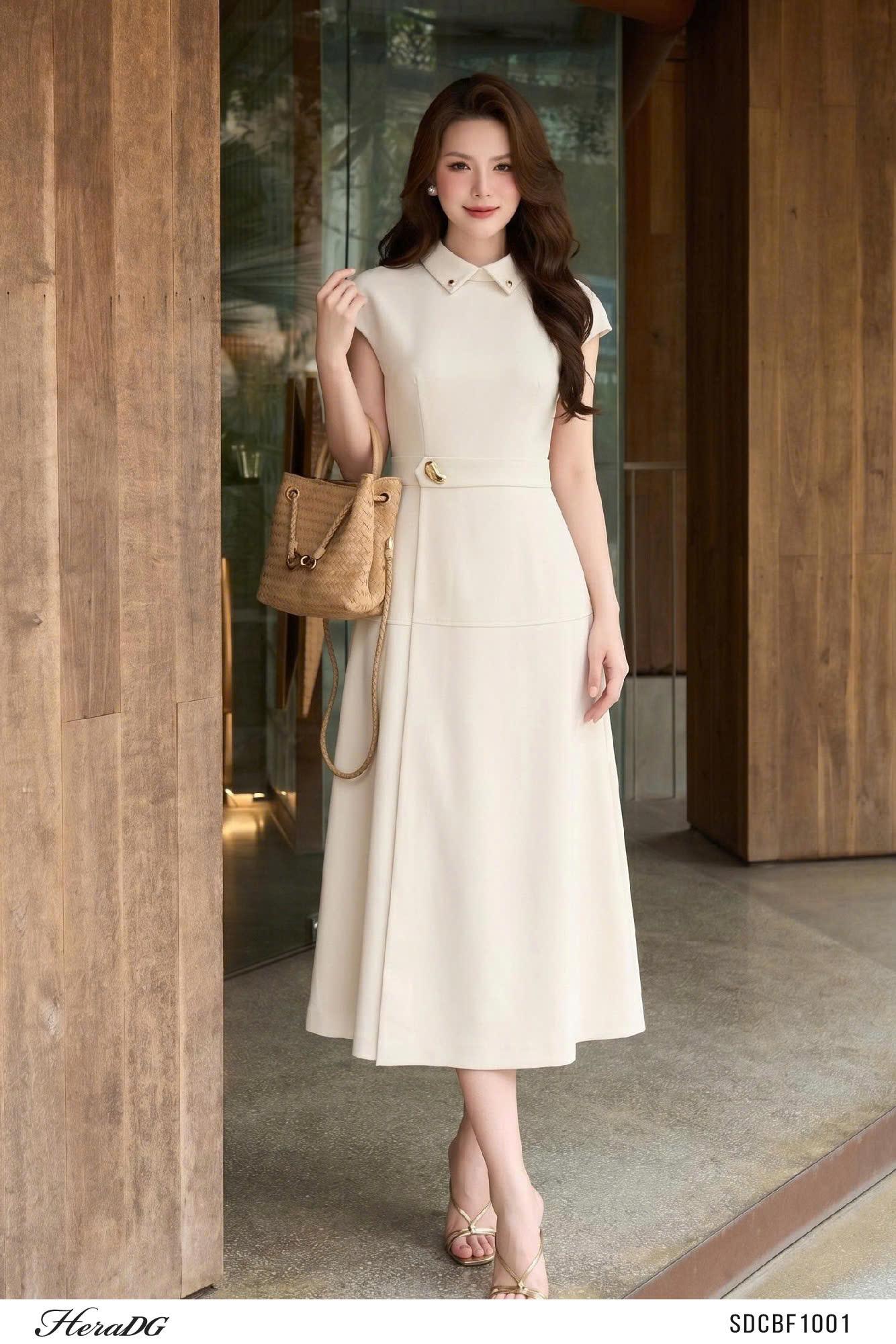 Đầm giả set cổ thắt vạt