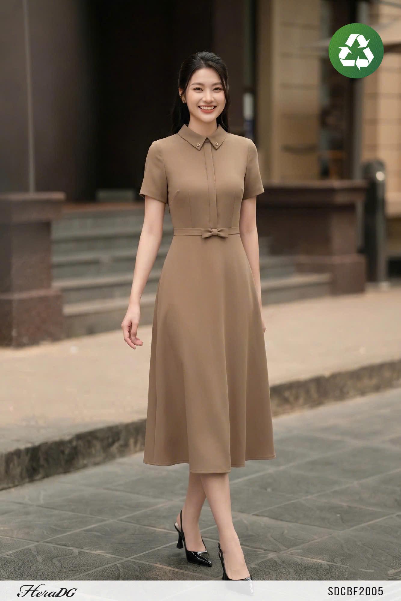 Đầm xoè eo đính nơ