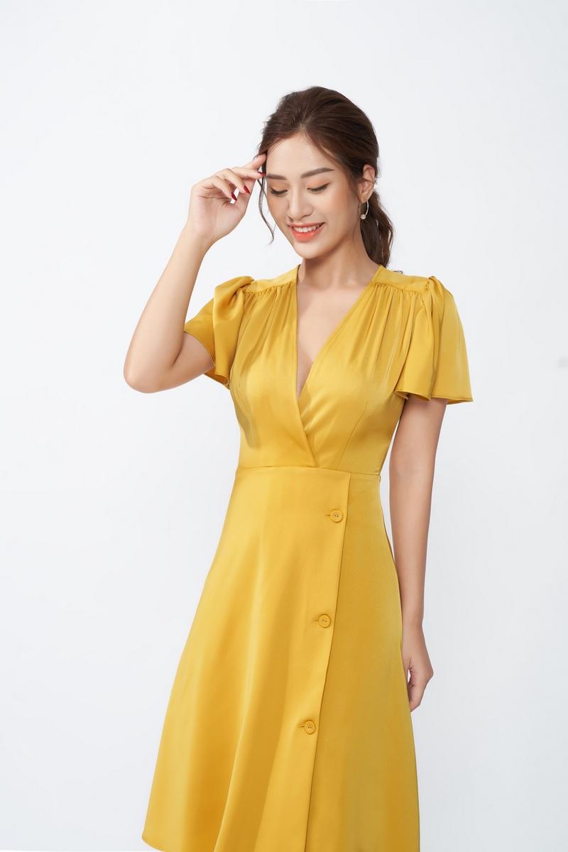 Đầm xòe cổ V