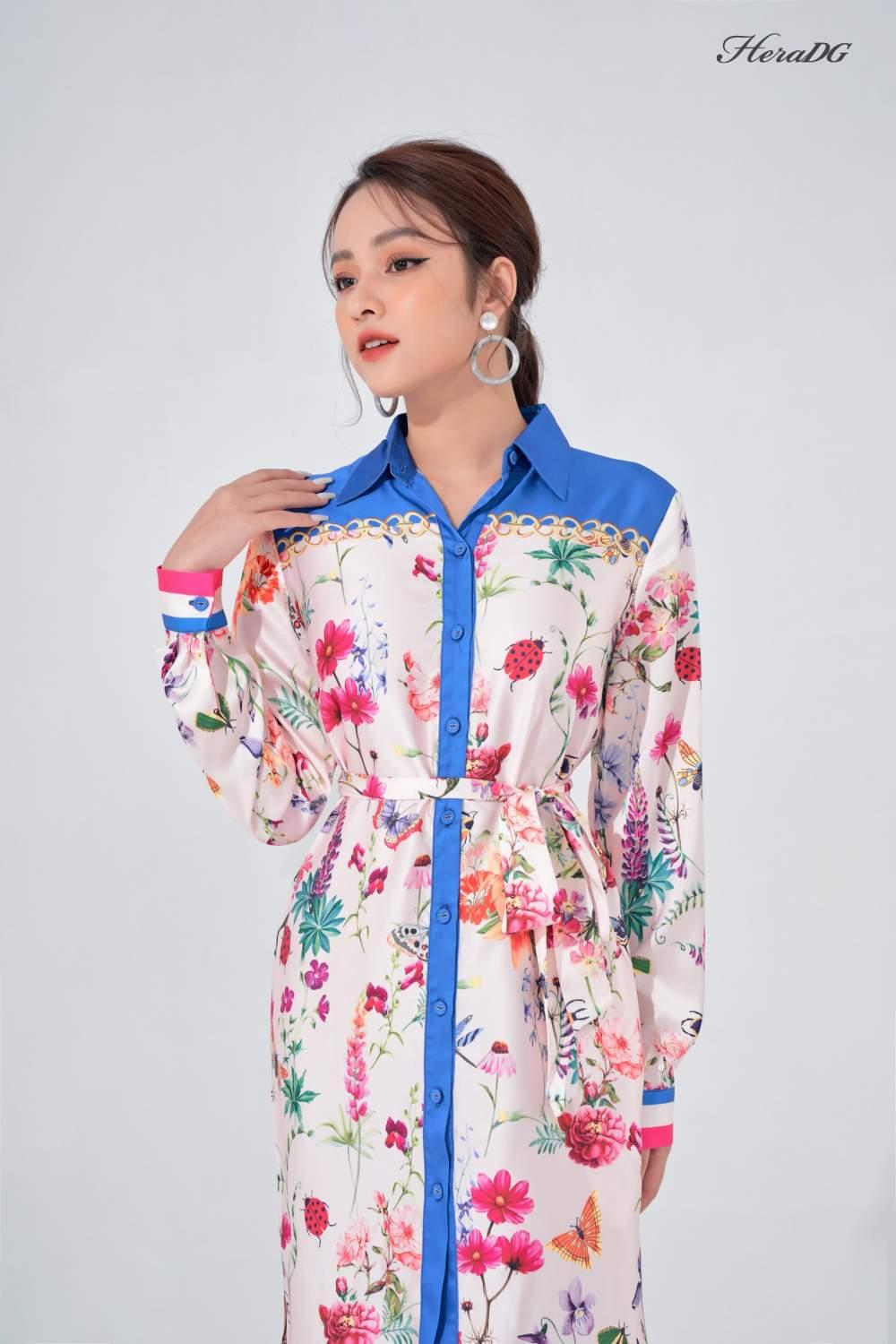 Đầm sơ mi cổ đức