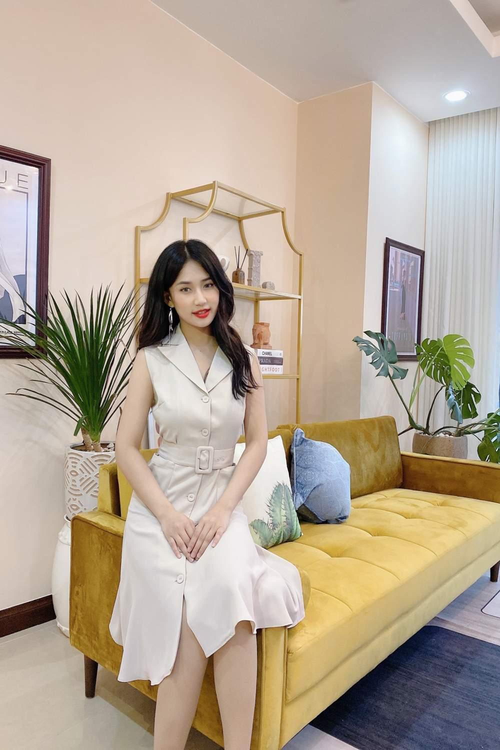 Đầm xòe A cổ 2 ve