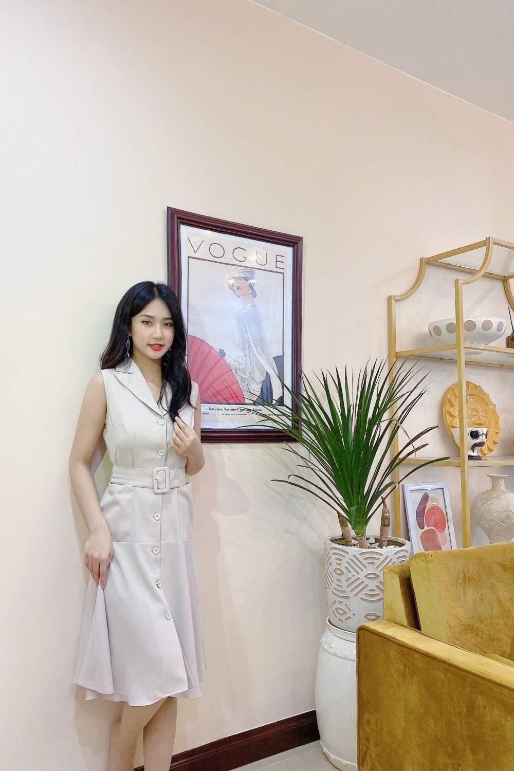 Đầm xòe A cổ 2 ve