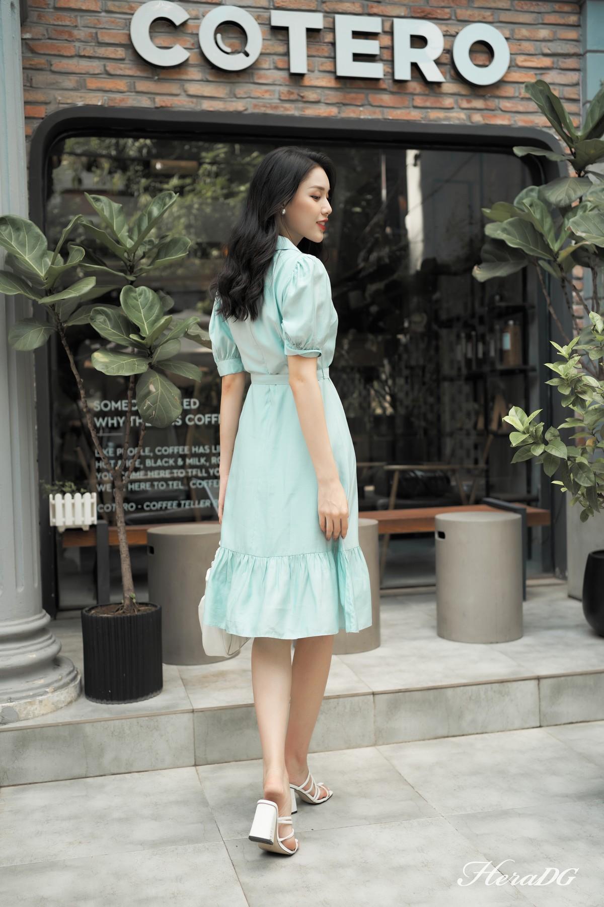 Đầm suông cổ 2 ve