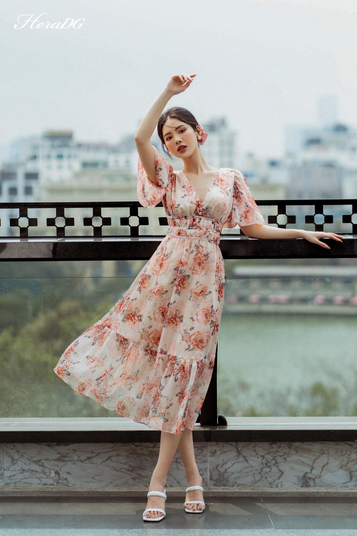 Đầm xòe tay bồng