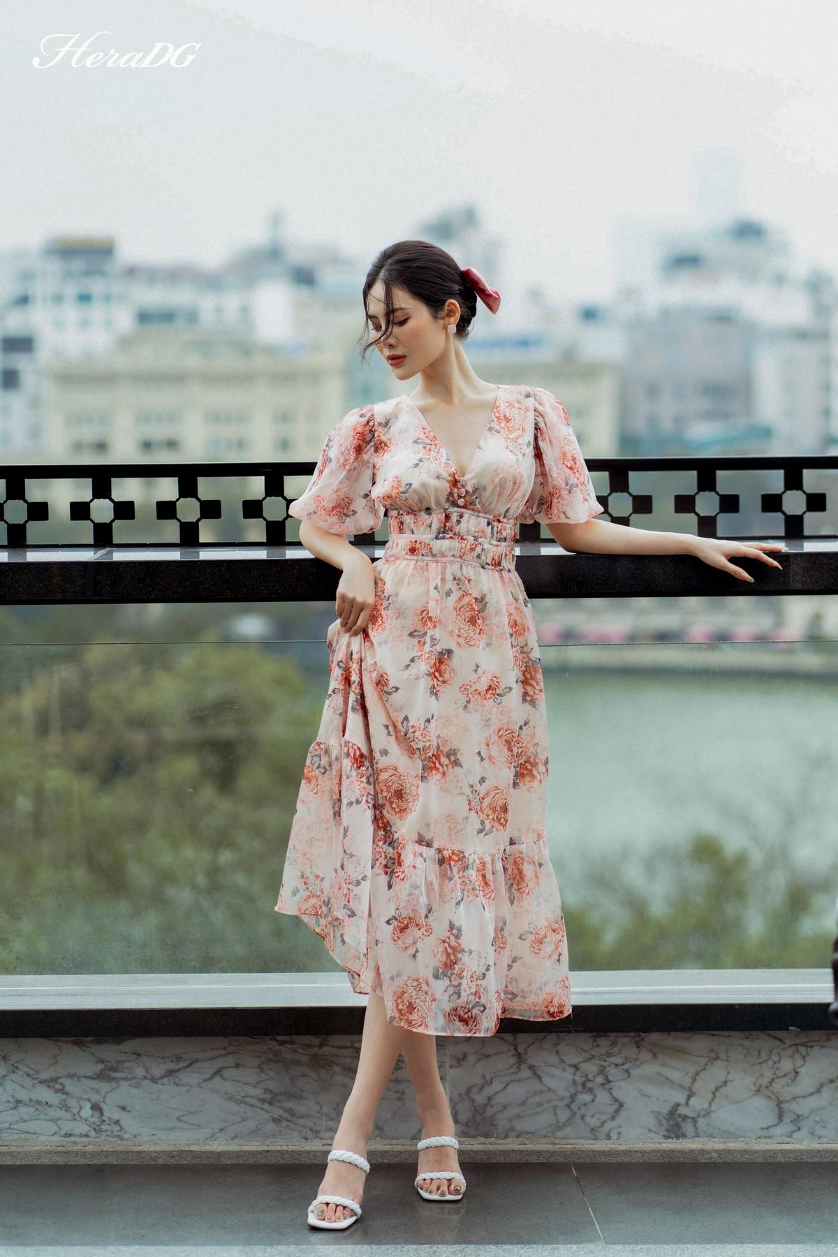 Đầm xòe tay bồng