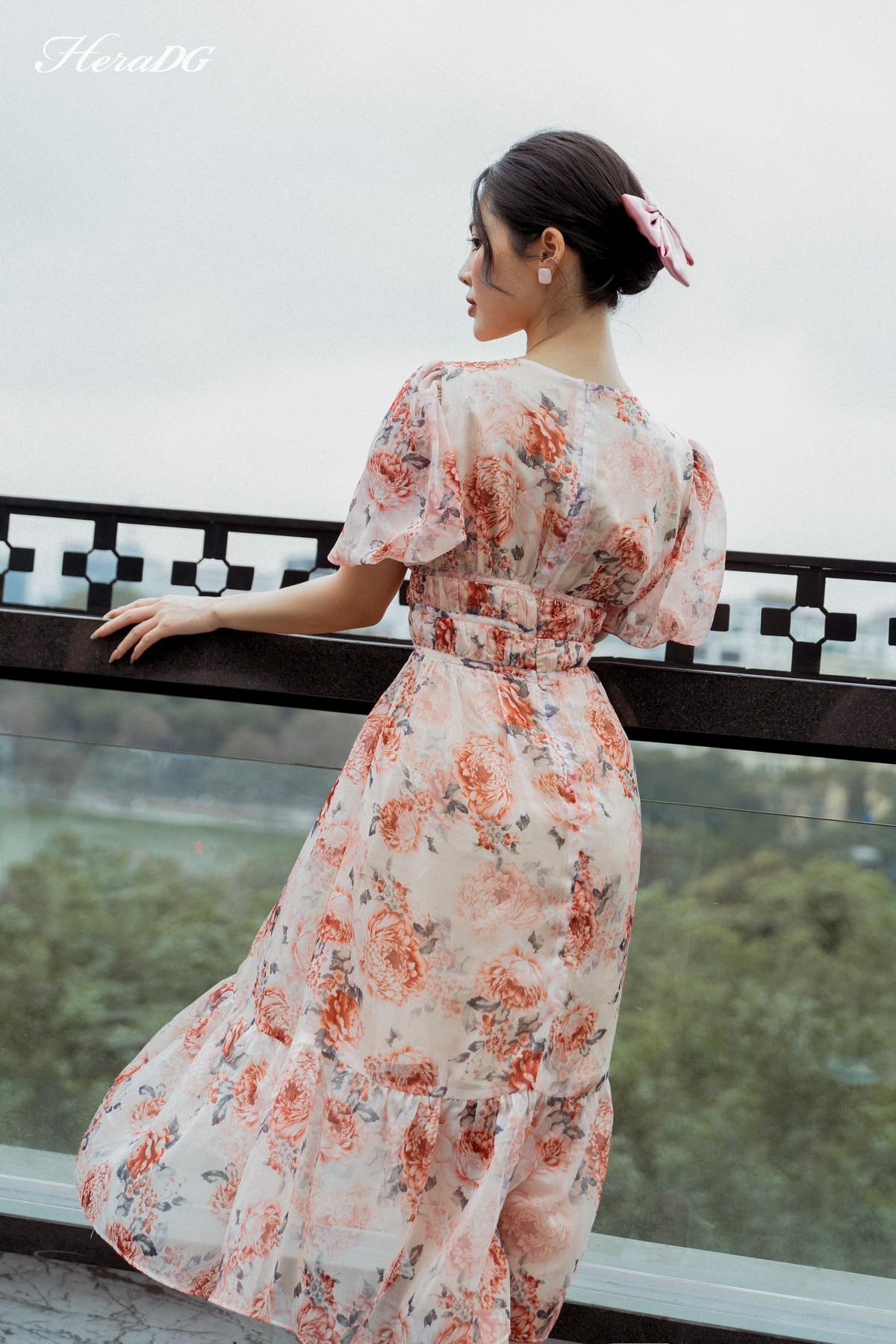 Đầm xòe tay bồng
