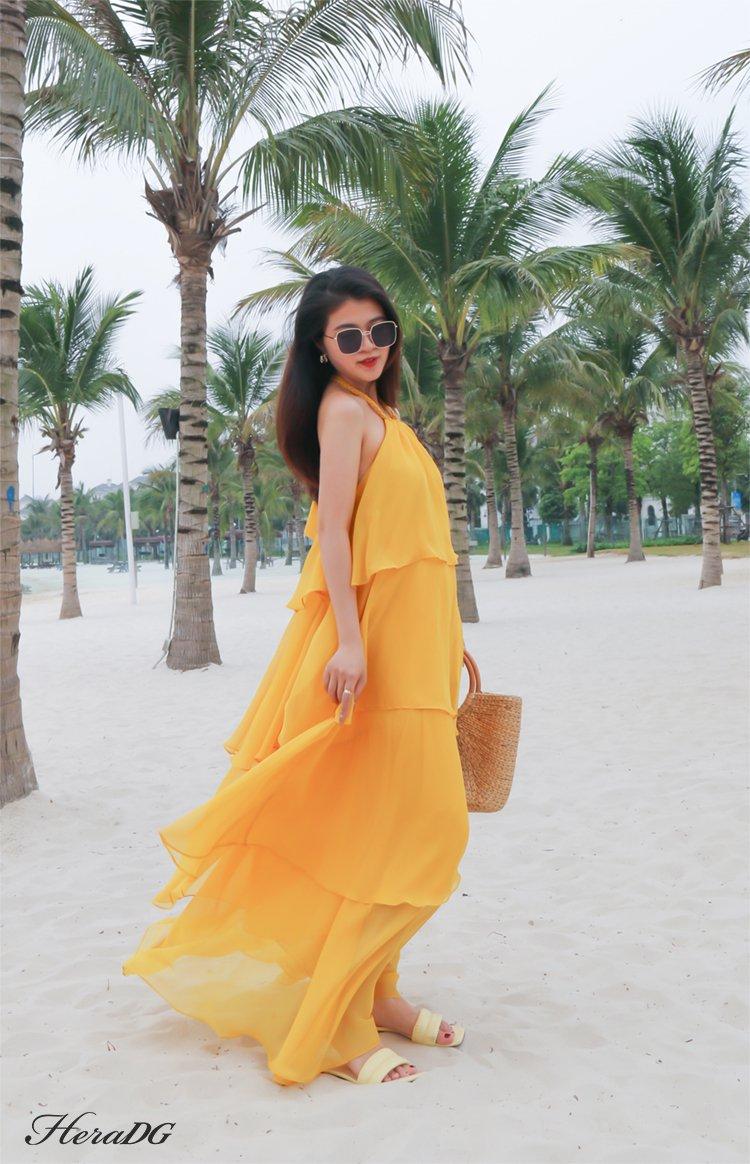 Đầm maxi 4 tầng
