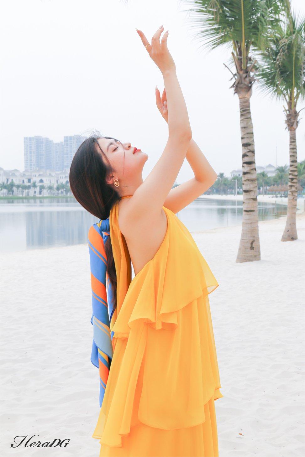 Đầm maxi 4 tầng