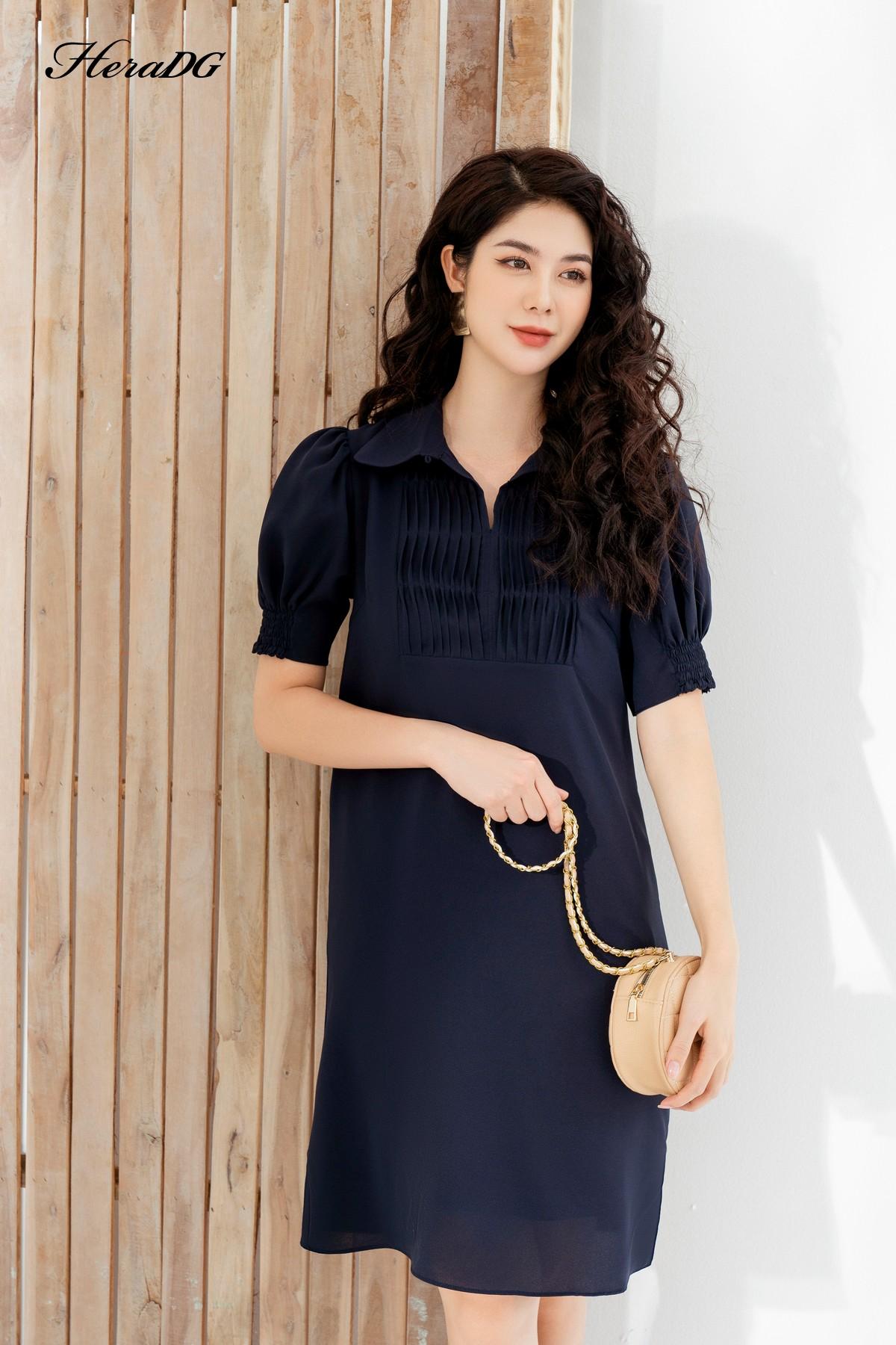 Đầm suông diễu lật xương cá