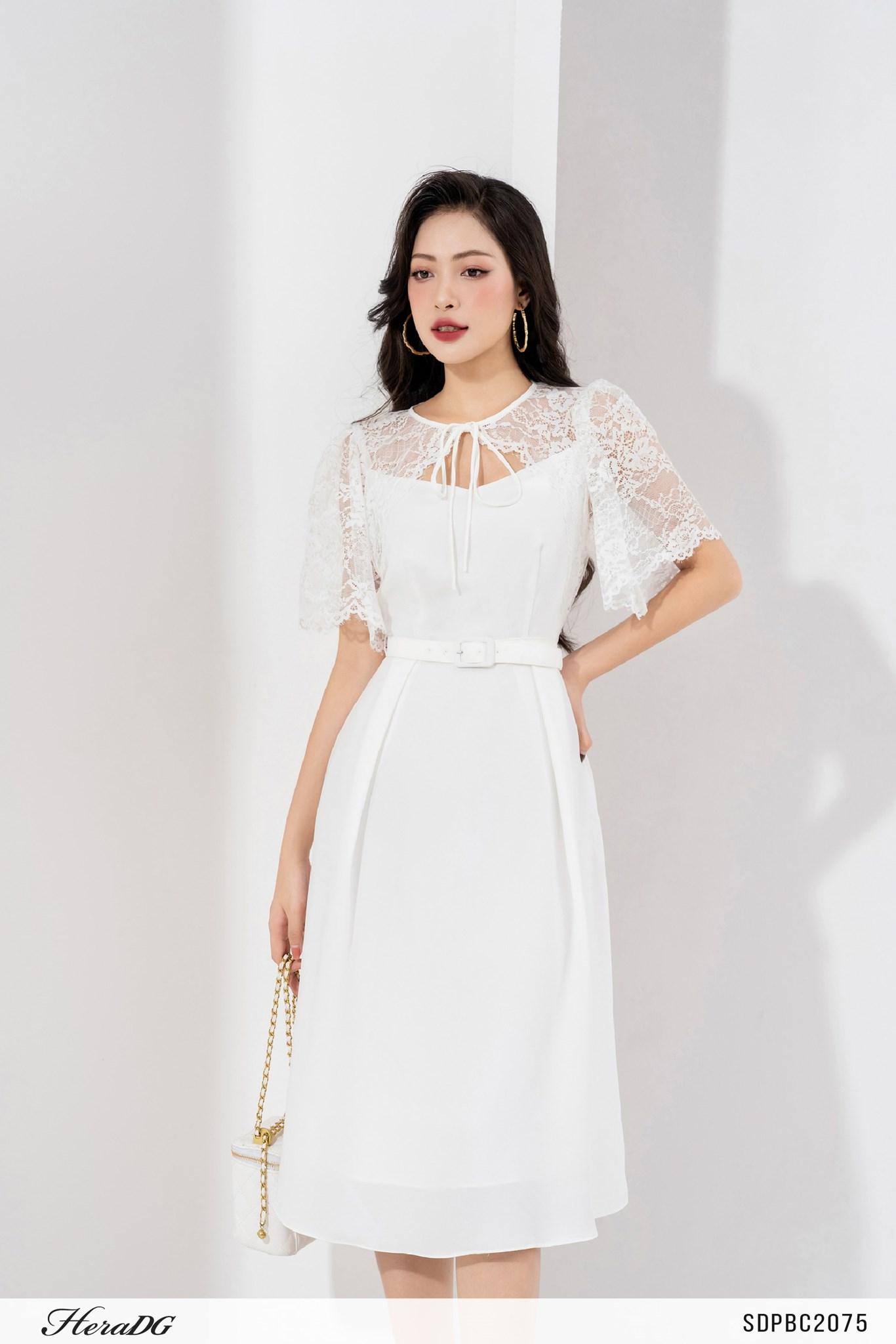Đầm xoè phối ren