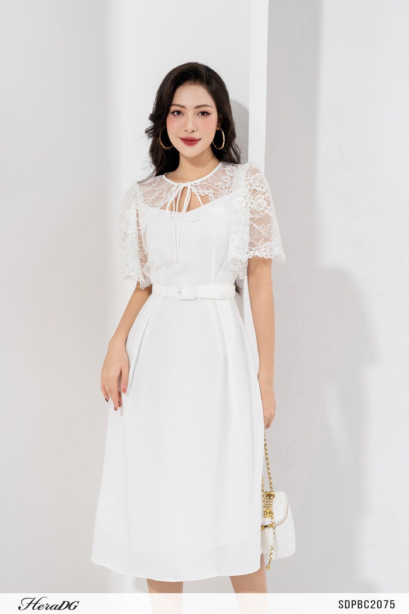 Đầm xoè phối ren