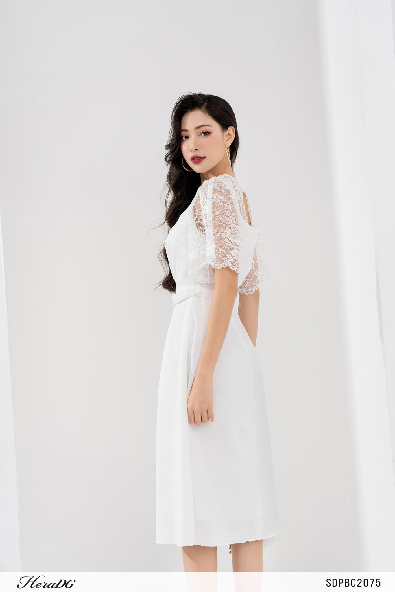 Đầm xoè phối ren