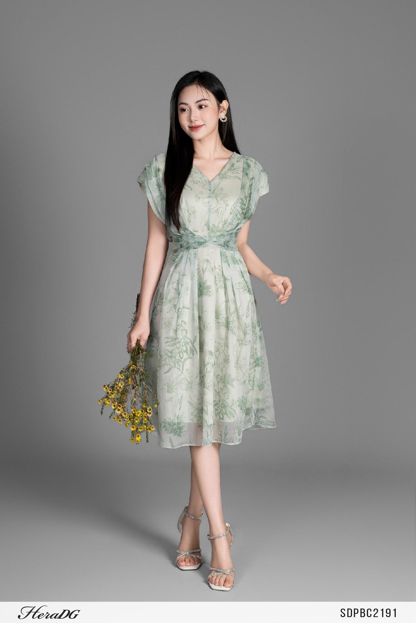 Đầm xoè đai eo