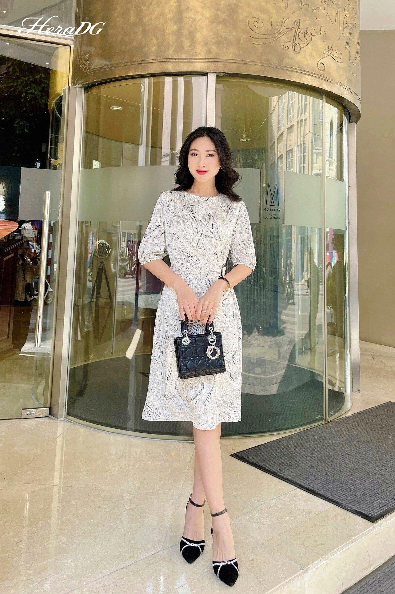 Đầm A đai eo 1 bên