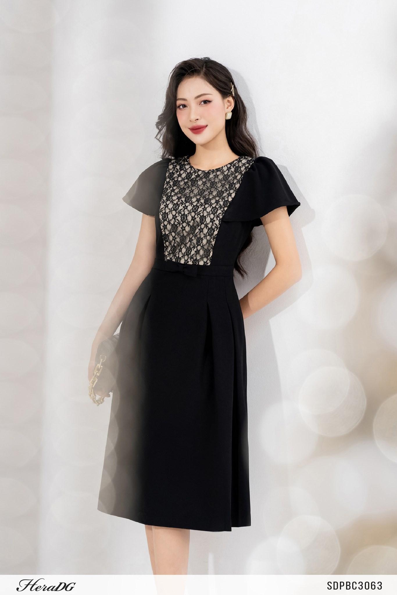 Đầm xoè phối ren