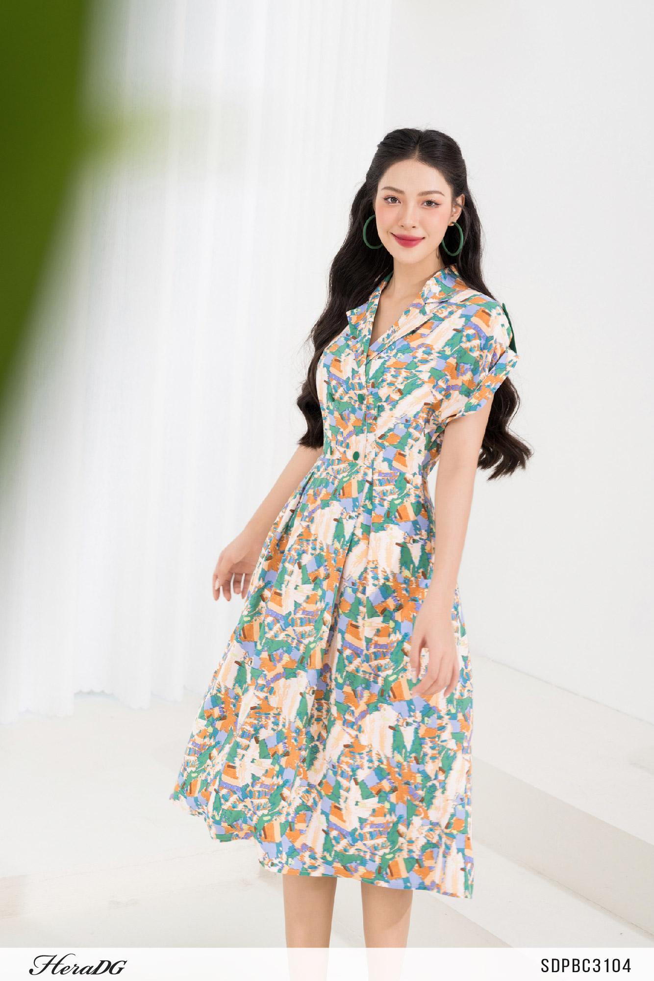Đầm xoè tay liền