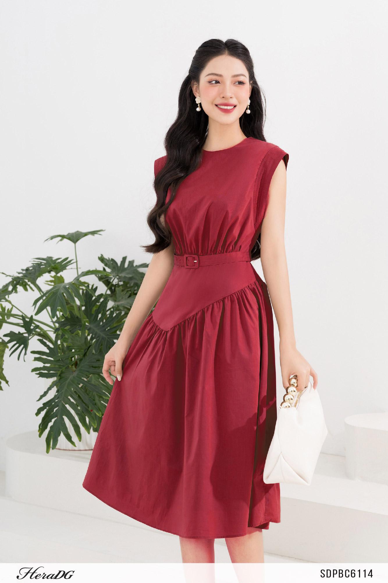 Đầm xoè cổ tròn