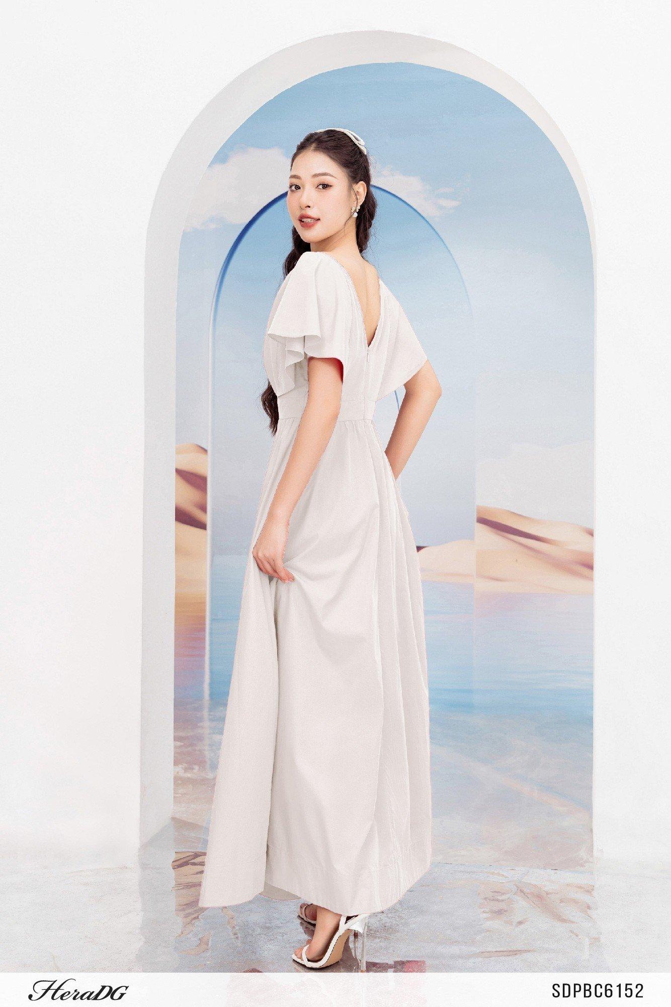 Đầm maxi cổ V