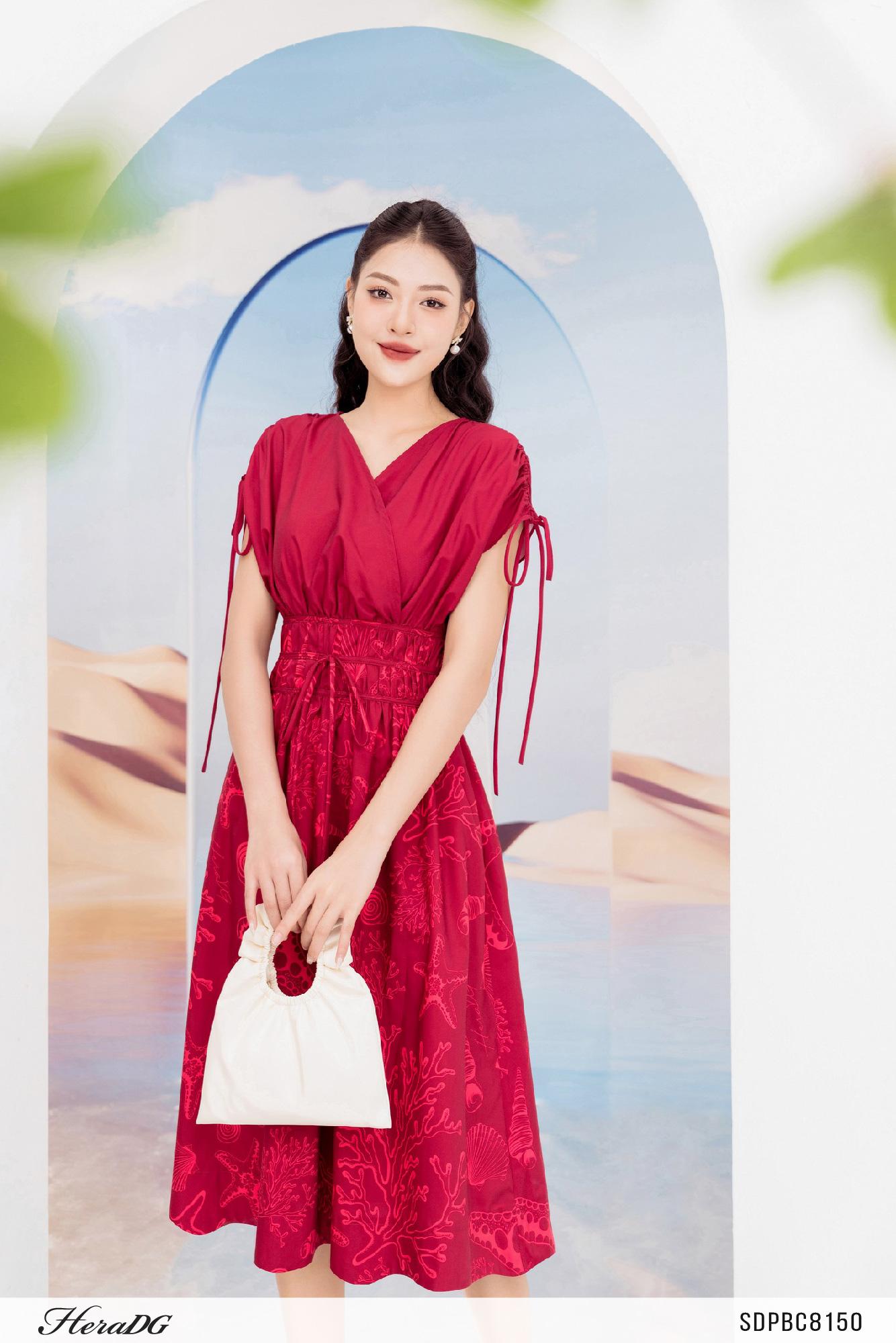 Đầm xoè vai chờm