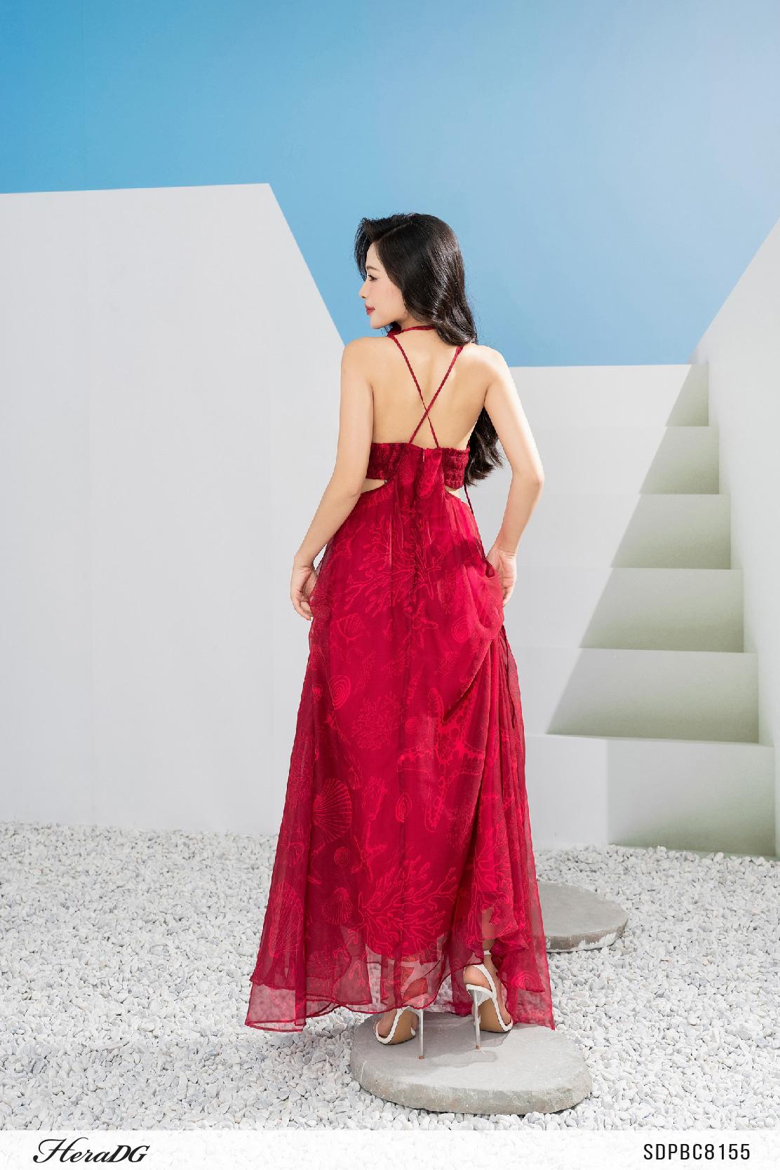 Đầm maxi hở eo