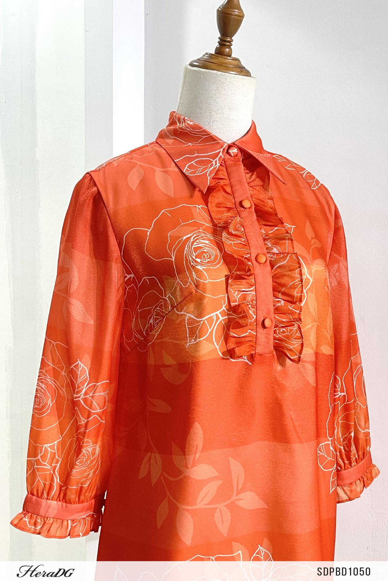 Đầm suông cổ trụ kẹp bèo