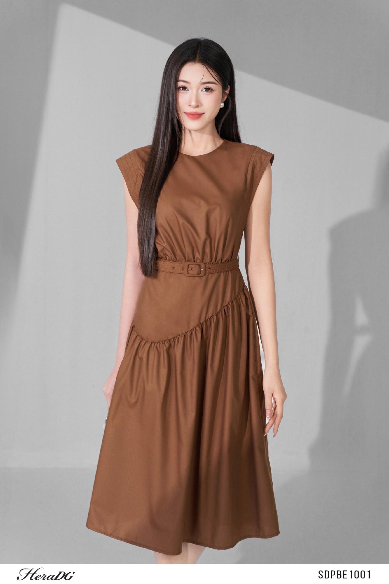 Đầm xoè cổ tròn